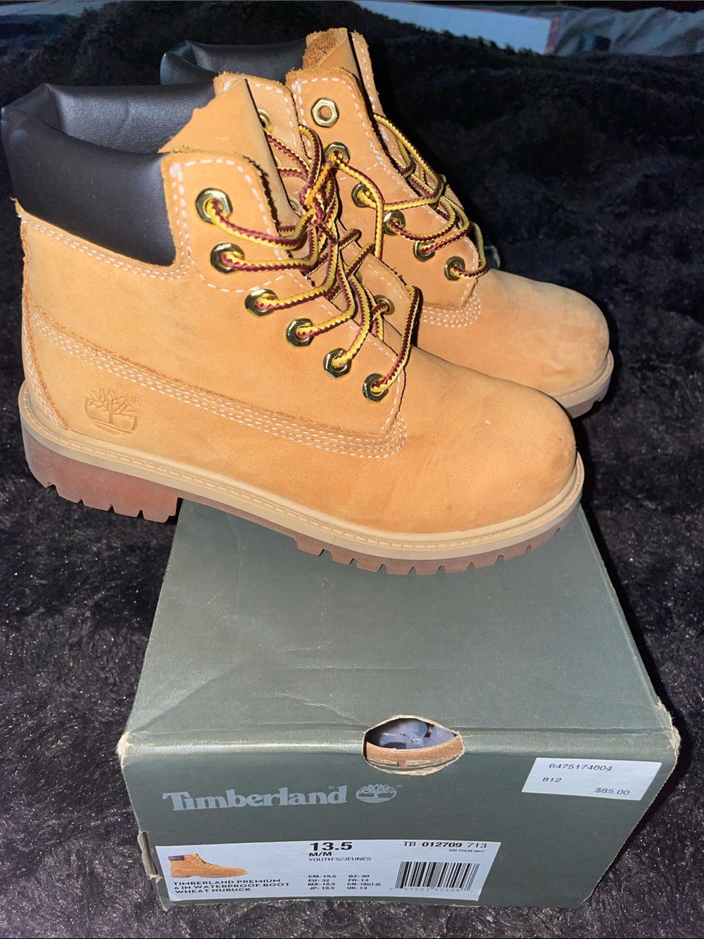 Timberland Wheat/Black Padded Collar Work Boots